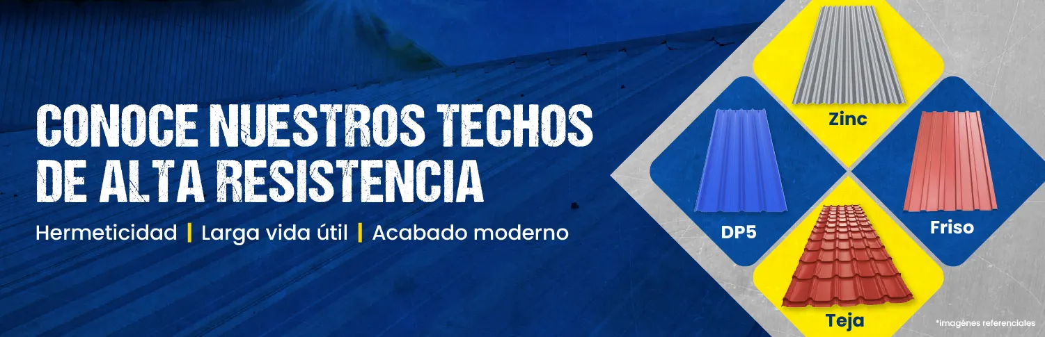 Conoce nuestros techos de alta resistencia: zinc, DP5, friso y teja. Hermeticidad, larga vida útil y acabado moderno.